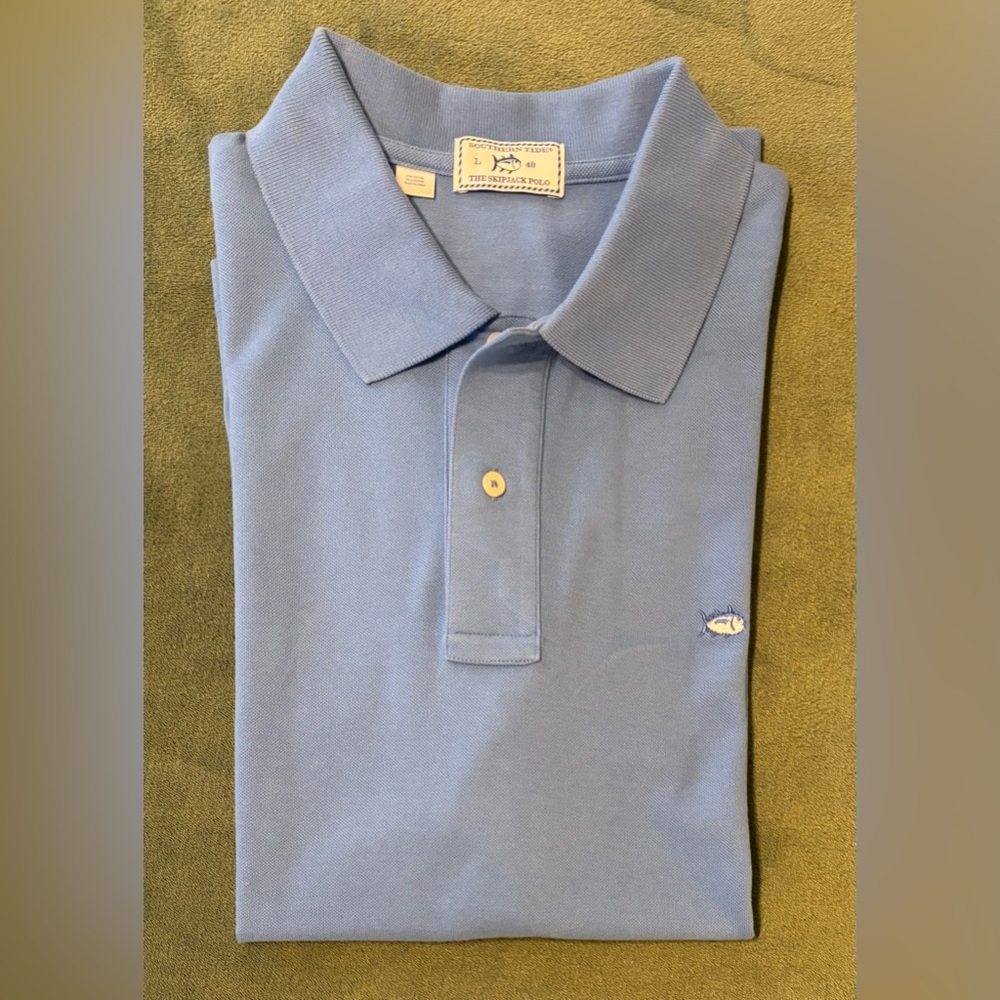 Southern Tide The Skipjack Polo,  Men's Blue Polo Shirt. Size: L (5146)